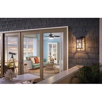 Beacon Square 14.25" Outdoor Wall Light in, 1-Light Exterior Wall Sconce with with Clear Hammered Glass, (14.25" H x 8" W), 49830OZ