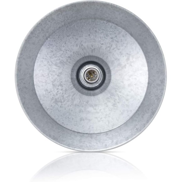 17in. Galvanized Finish Outdoor Gooseneck Barn Light Fixture With 22in. Long Extension Arm - Wall Sconce Farmhouse, Vintage, Antique Style - UL Listed - 9W 900lm A19 LED Bulb (5000K Cool White)