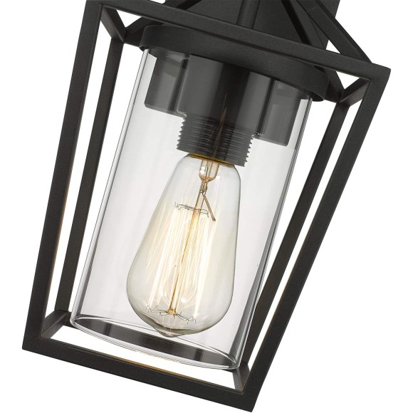 Outdoor Wall Lights 2 Pack, Exterior Wall Mounted Light Fixtures, Black Finish with Clear Glass, 20065B3-2PK