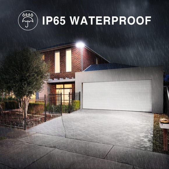 100W Flood Lights Outdoor, 2 Packs Outdoor Security Lights 9000LM, 6500K LED Outdoor Flood Light Fixture, 3 Adjustable Heads, IP65 Waterproof Exterior Flood Light for Yard,Garage,Eave Mount