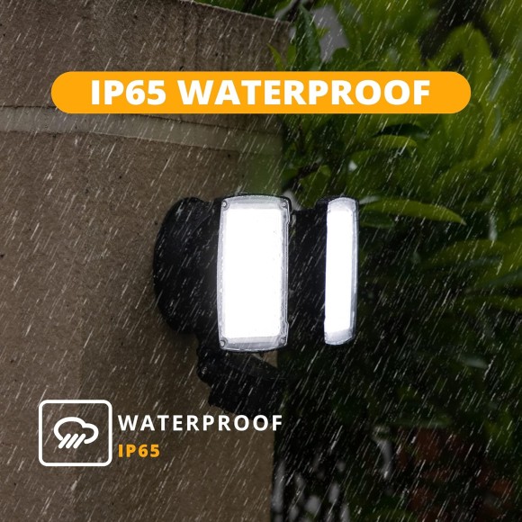 19W LED Flood Light Motion Sensor Outdoor, 2 Adjustable Head, 2000LM, 5000K, IP65 Waterproof, Security Light with Photocell for Exterior,Outside,Garage,House(Black)
