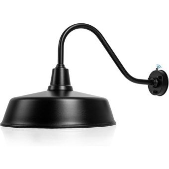 Barn Lights Outdoor Gooseneck Lighting, 18" Diameter Dusk to Dawn Exterior Lights for House, Farmhouse Lighting Fixtures with Photocell for Porch Garage (1, 18" Diameter)