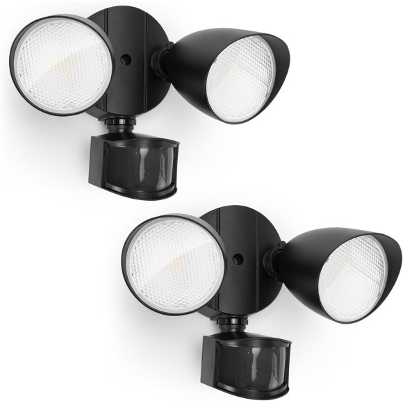 2 Pack 32W 2500 Lumen LED Security Lights Motion Sensor Light Outdoor, 5000K Daylight, IP54 Waterproof, Dusk to Dawn, Motion Detector Flood Light for Garage, Yard, Porch-Black