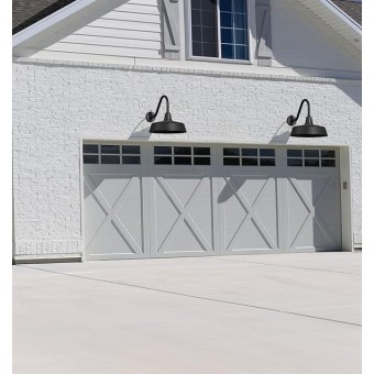 Large 18" Outdoor Gooseneck Barn Light - Rustic Barn Wall Sconce, Dusk to Dawn Exterior Light Fixture for Porch & House - 1-Pack