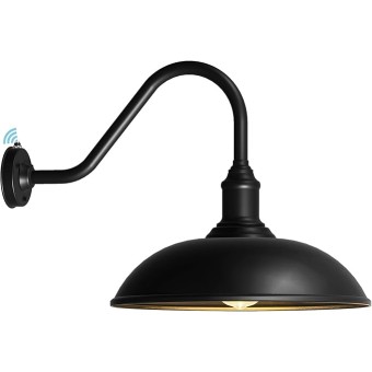 Outdoor Barn Light - 18 Inch Dusk to Dawn Large Exterior Fixture with Extended Arm Gooseneck Light - Waterproof and Rust Resistant for Farmhouse, Garage, Porch