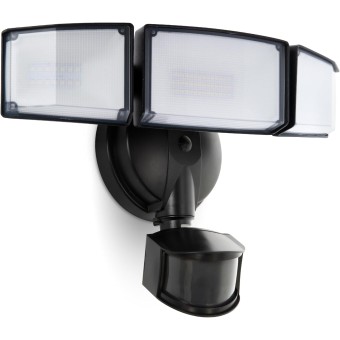 4500LM LED Security Lights Motion Sensor Light Outdoor, 5000K Daylight, IP65 Waterproof, Dusk to Dawn, 3 Head Motion Detected Flood Light for Garage, Yard, Porch (Black)