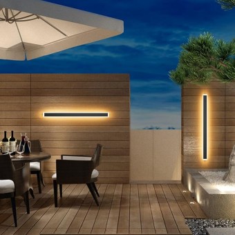2 Pack 39.4in Long Outdoor Wall Light,Modern LED Exterior Wall Sconce IP65 Waterproof 3000K Linear Exterior Wall Mount Lighting for Garage Porch