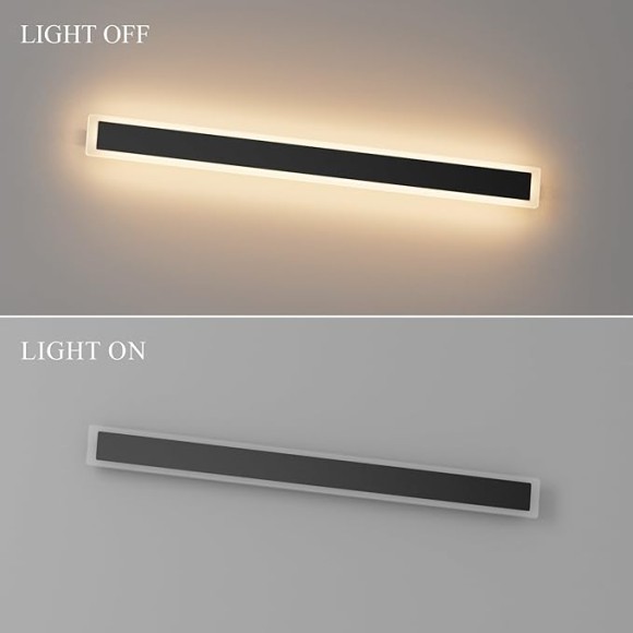 2 Pack 39.4in Long Outdoor Wall Light,Modern LED Exterior Wall Sconce IP65 Waterproof 3000K Linear Exterior Wall Mount Lighting for Garage Porch