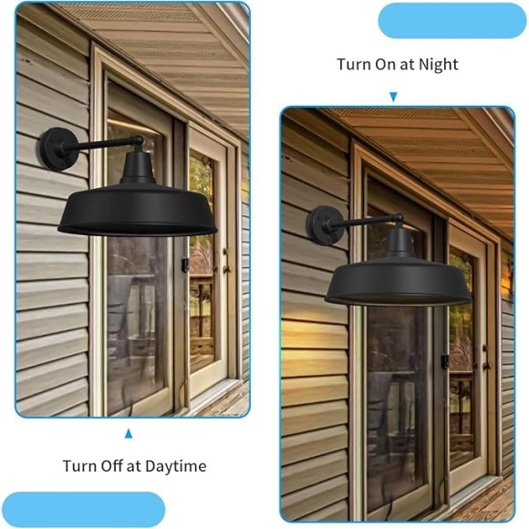 Large 18" Outdoor barn gooseneck Light, Vintage Farmhouse Style Wall Mounted barn Light, Perfect as an Exterior Light Fixture for Homes, porches and garages