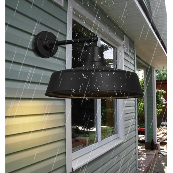 Large 18" Outdoor barn gooseneck Light, Vintage Farmhouse Style Wall Mounted barn Light, Perfect as an Exterior Light Fixture for Homes, porches and garages