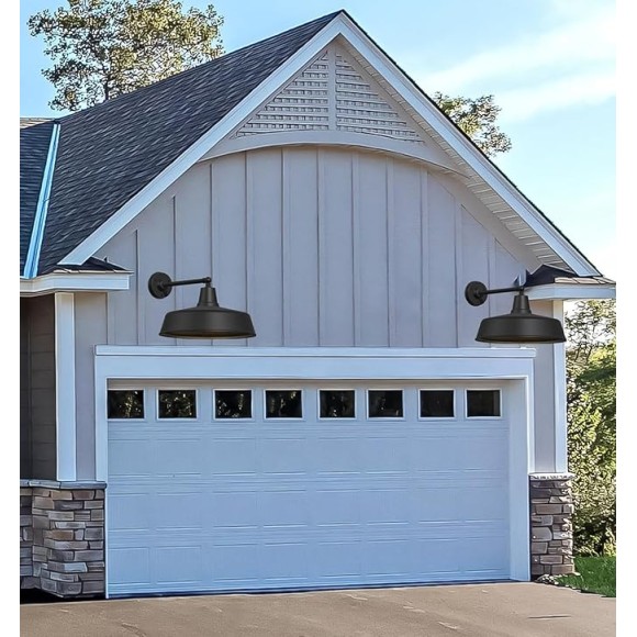 Large 18" Outdoor barn gooseneck Light, Vintage Farmhouse Style Wall Mounted barn Light, Perfect as an Exterior Light Fixture for Homes, porches and garages