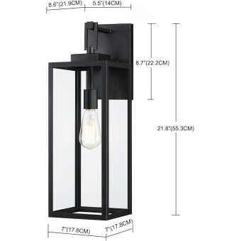 2 Pack 22&#34; Large Size Outdoor Wall Sconce,22 Inch Outdoor Wall Lantern Light for Garage Porch Light Extra Large Exterior Light Fixture for Porch Patio