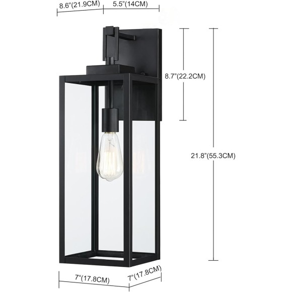 2 Pack 22&#34; Large Size Outdoor Wall Sconce,22 Inch Outdoor Wall Lantern Light for Garage Porch Light Extra Large Exterior Light Fixture for Porch Patio